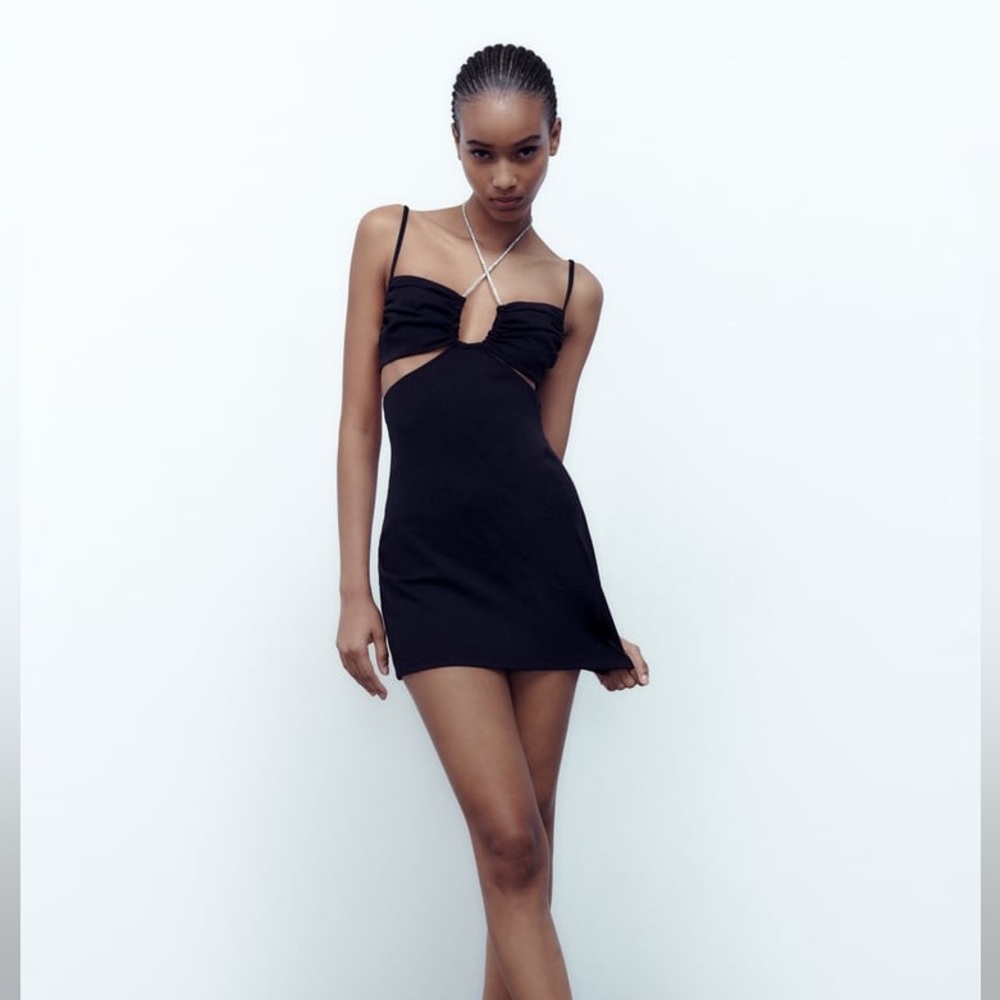 ZARA CUT OUT SHIMMERY DRESS